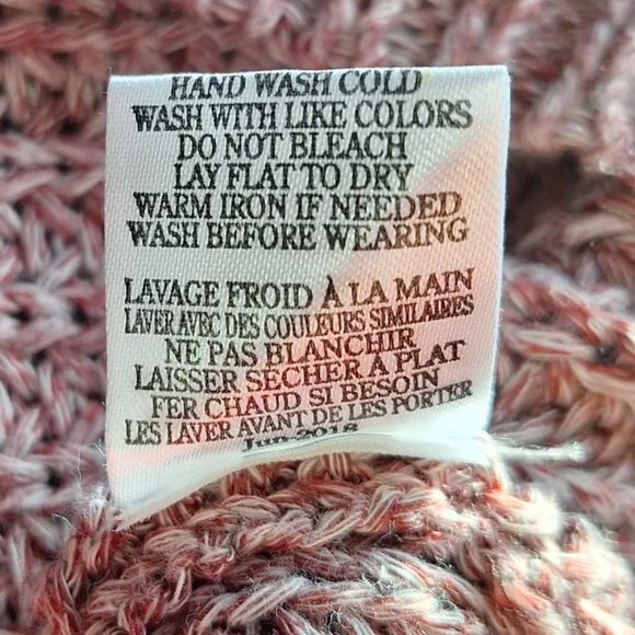 Rag Poets Pullover Knit Sweater Marled Long Sleeve Cowl Neck Cut Out Size Large - Picture 8 of 9